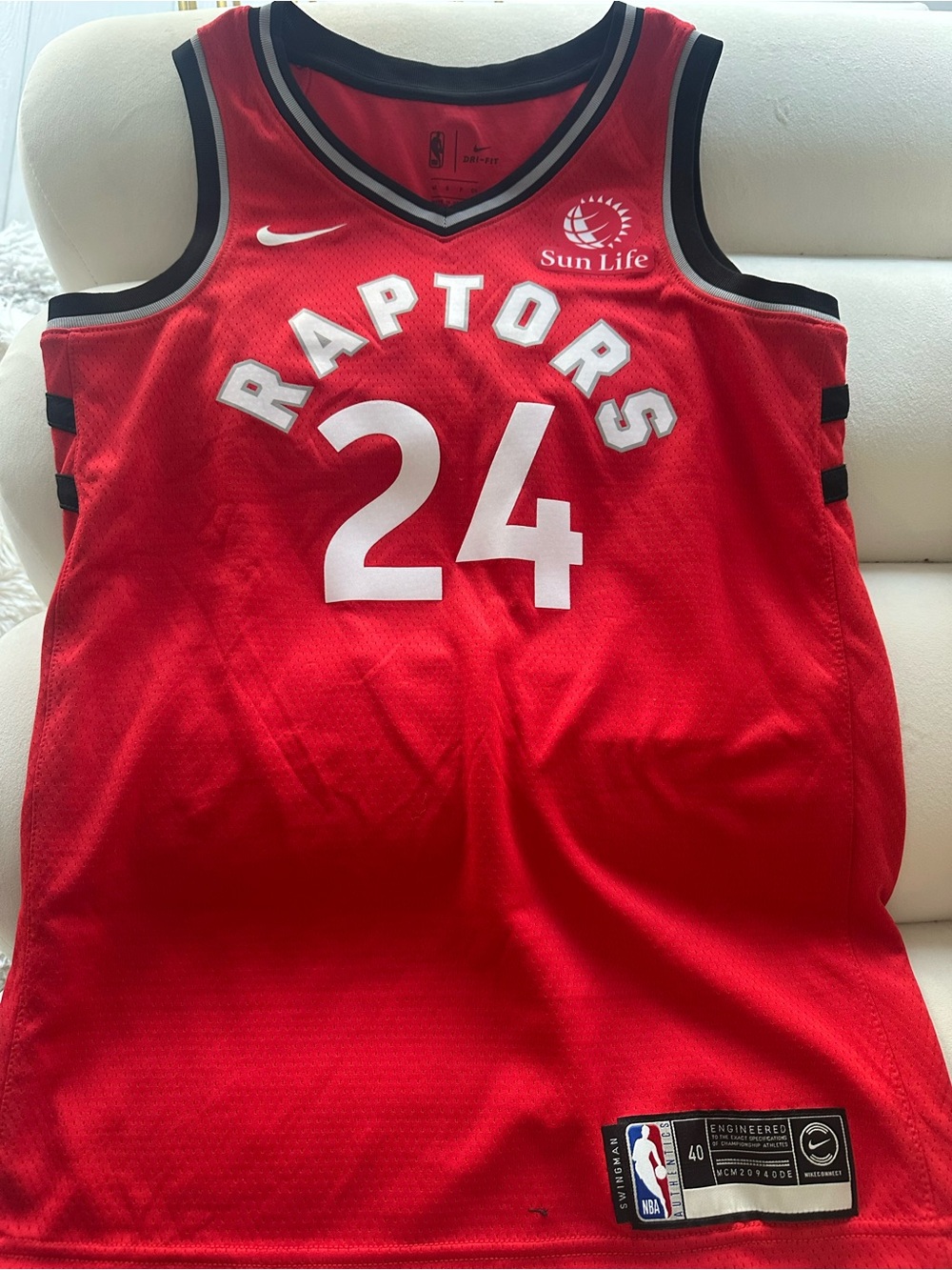 Nike Toronto Raptors Red #24 Basketball Jersey